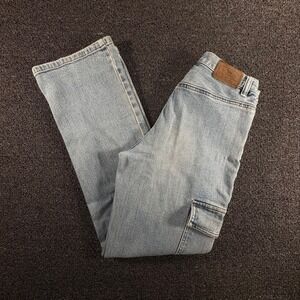 Lauren Ralph Lauren Petite Cargo Jeans Womens 6P Light Wash Straight Leg Blue